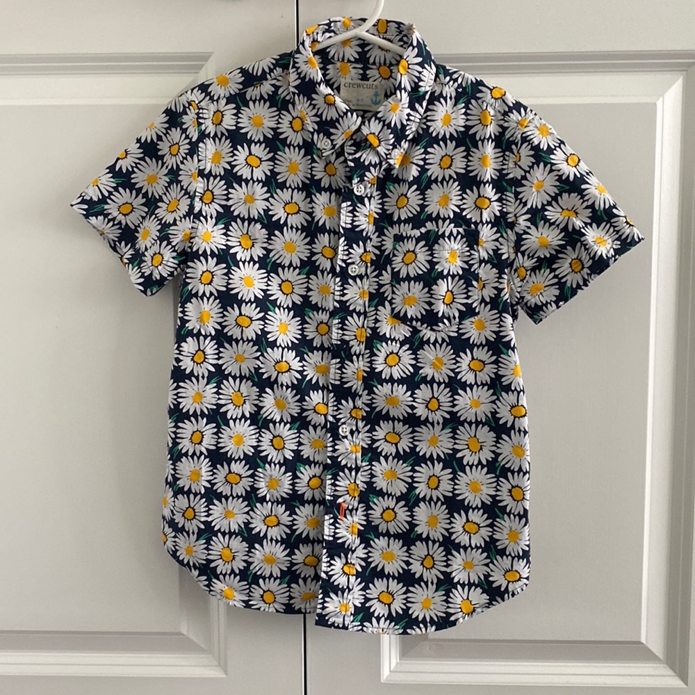 J Crew boy summer flower shirt with short sleeves